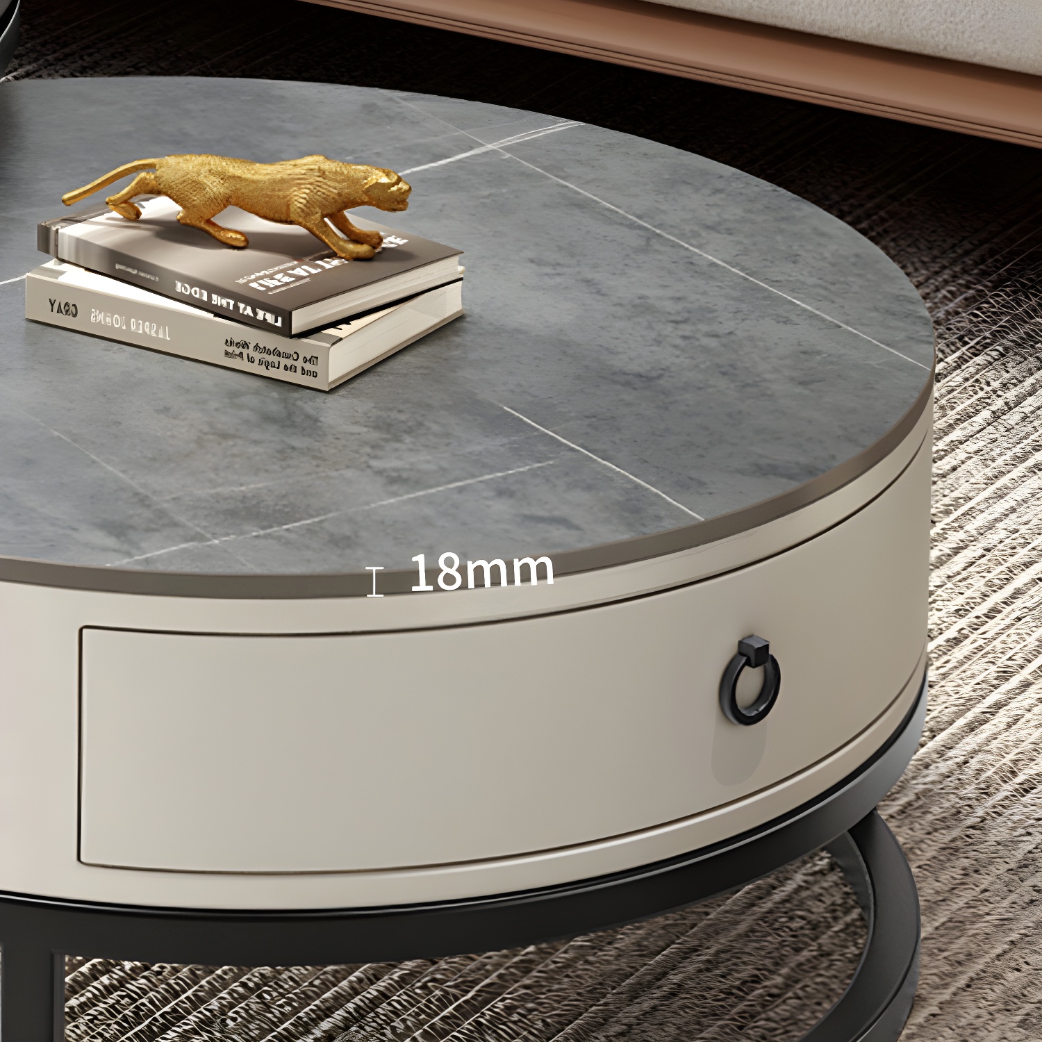 Modern Glass Coffee Cocktail Table Round Nesting Coffee Table Set - image 13