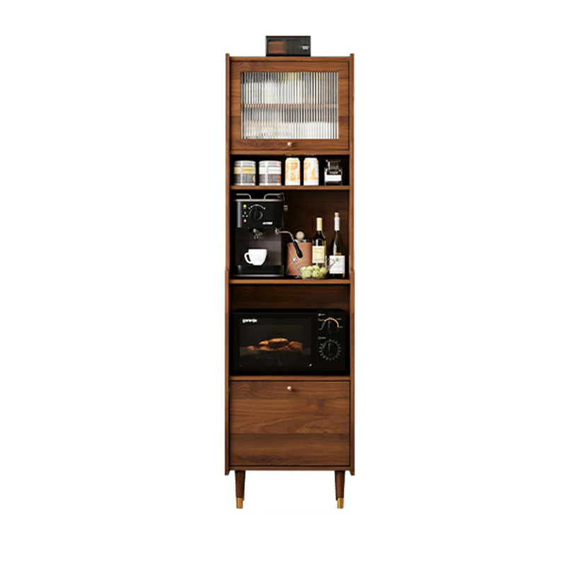 Living Room Use Simplistic Rectangle Black Wood Free Standing Utility Storage Cabinet with Knob Handle