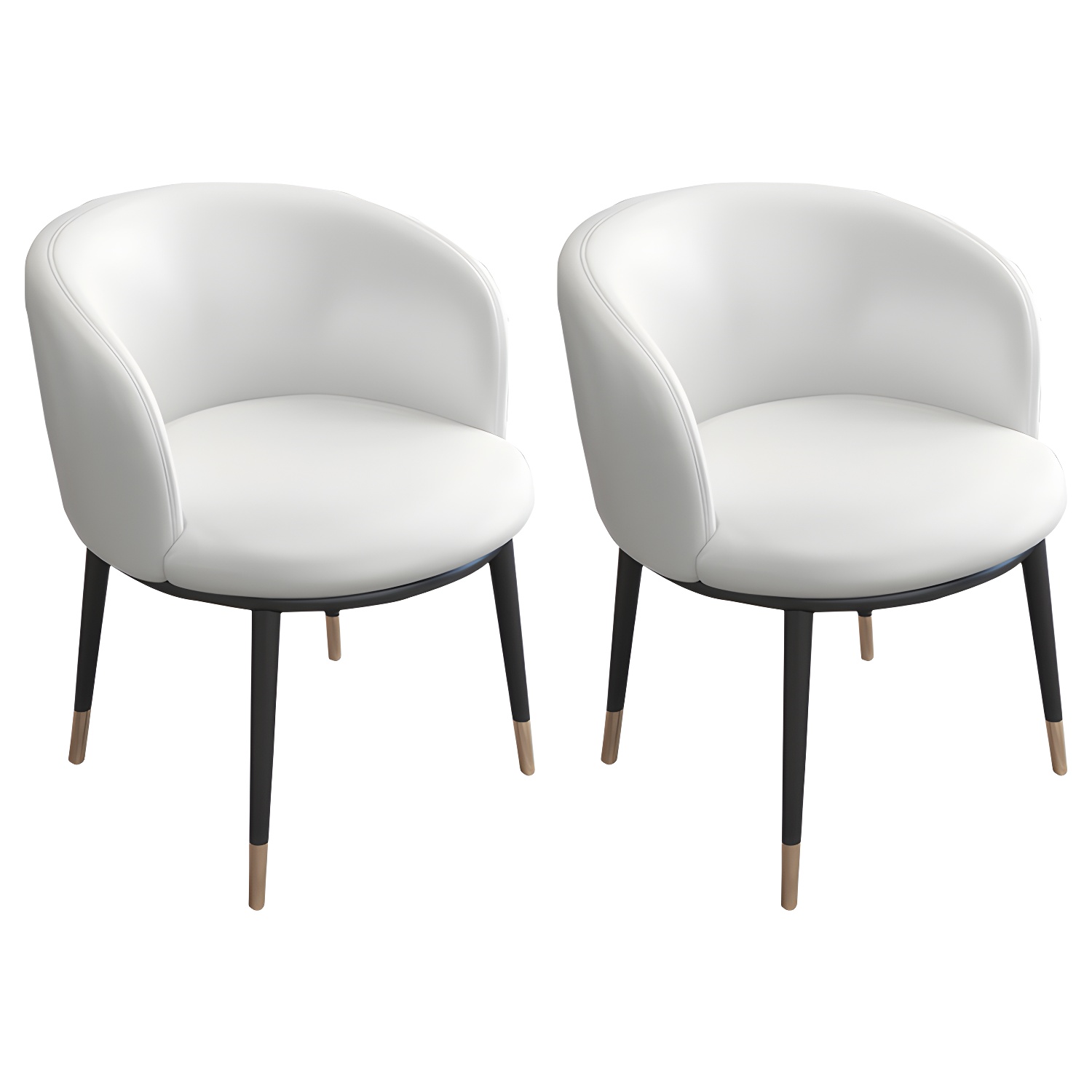 Faux Leather Contemporary Dining Chair with 4 Legs Matte Finish Solid Back Chair - image 14
