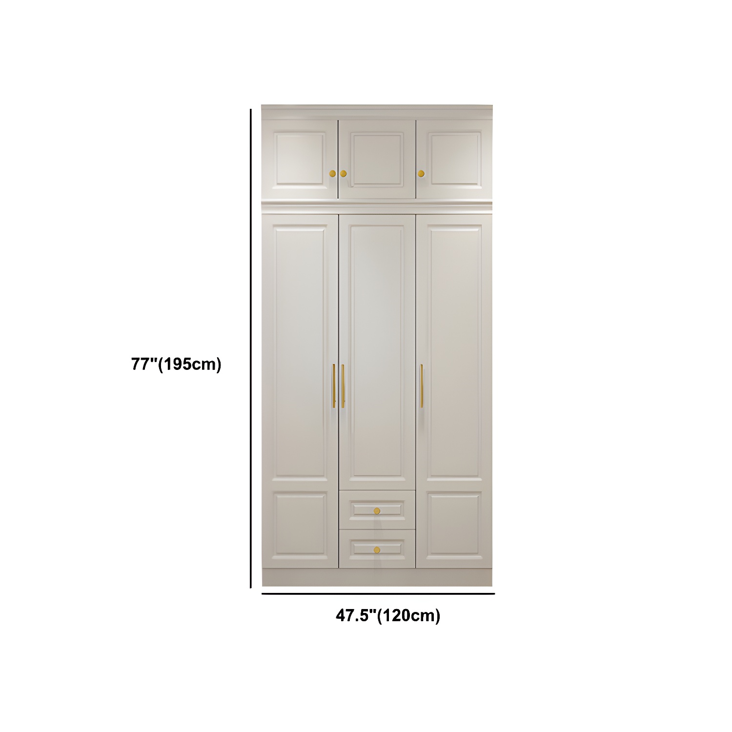 Hinged White Wardrobe Armoire Engineered Wood Wardrobe Closet - image 21