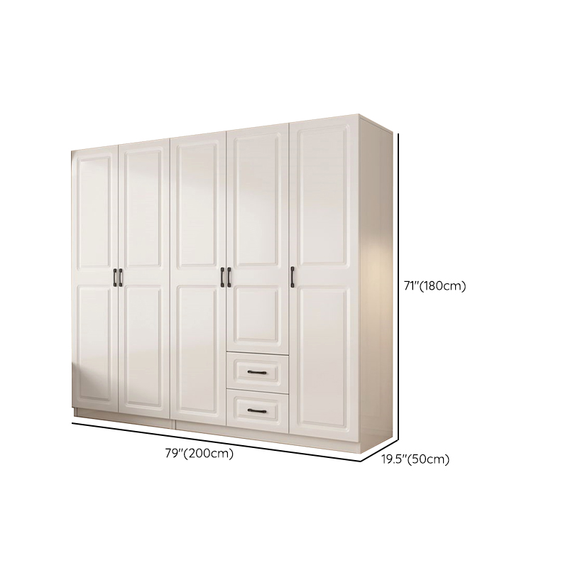 Casual Chalk Timber Wardrobe with Soft Close Drawer and Door, Interior Shelves, Hanging Rod - image 14