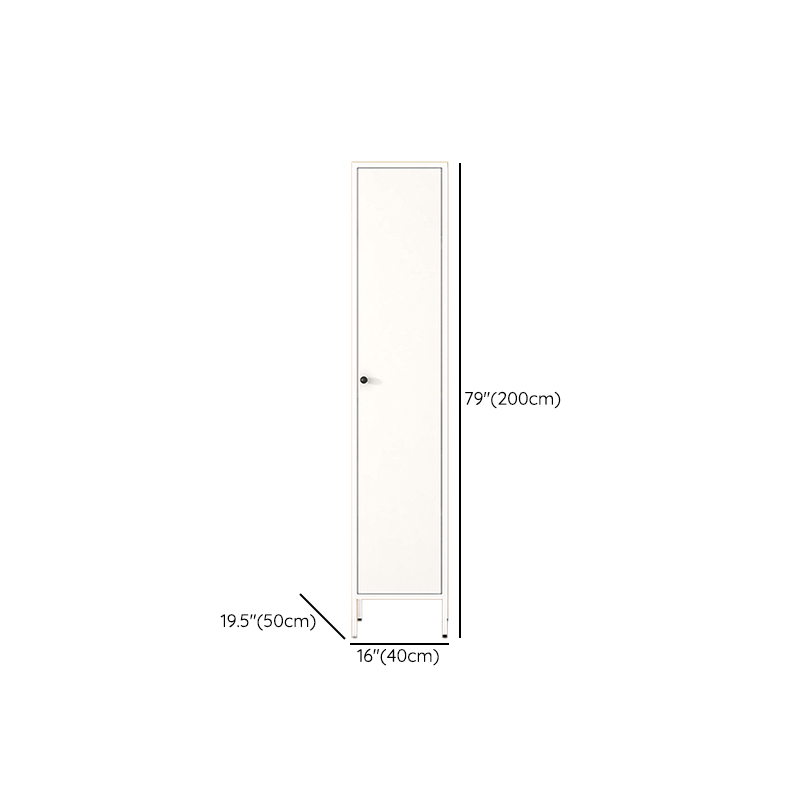 White Modish Steel Armoire Cabinet with Adaptable Shelf and Clothing Rod - image 13