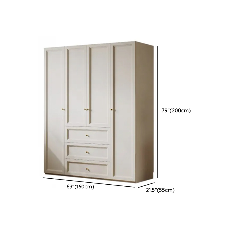 Chalk Modish Self-supporting Cabinet Armoire with Soft Close Drawer, Soft Close Door, and Hinged Hanging Rod - image 12