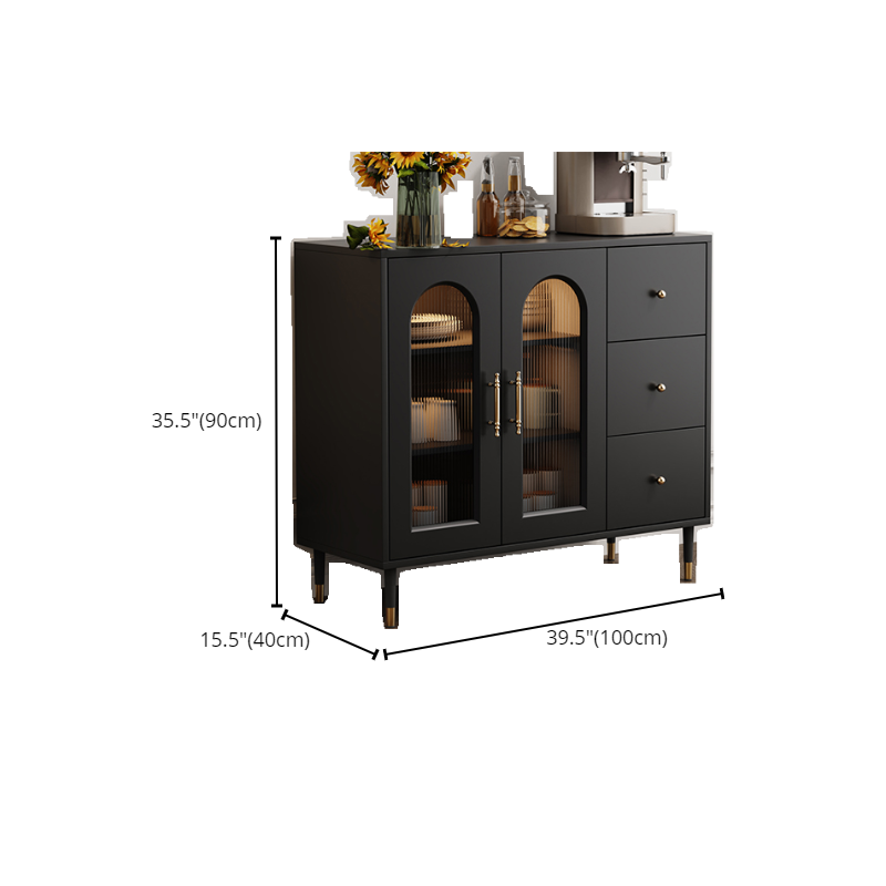 Standalone Accent Cabinet in Black with Glass Door, Alterable Shelf and Illuminating, Soft Close Drawer and 1 Cabinet/2 Cabinets in a Casual Style - image 15