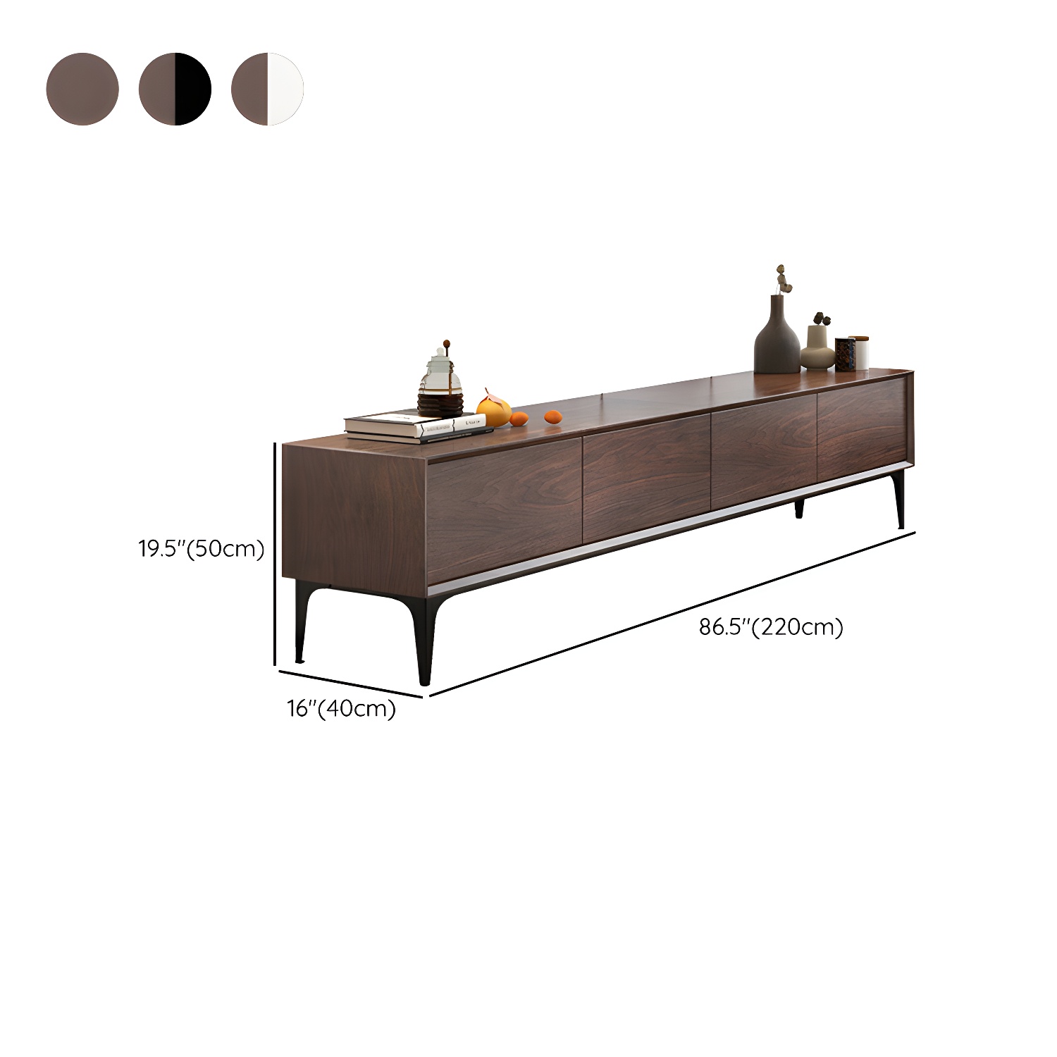 Scandinavian Style Wood TV Stand with Cable Management, Drawers Included - Low Height and With Legs - image 23