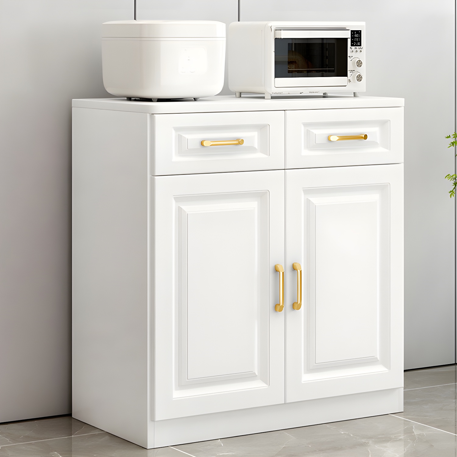 Modern Wood Sideboard Credenza with Drawers and Interior Shelves - image 5