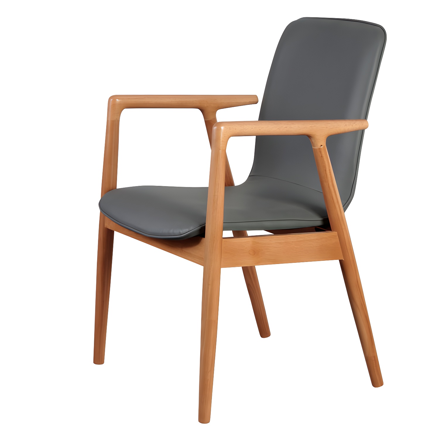 Modern Style Chair Dining Arm Chairs with Wooden Legs for Kitchen - image 6