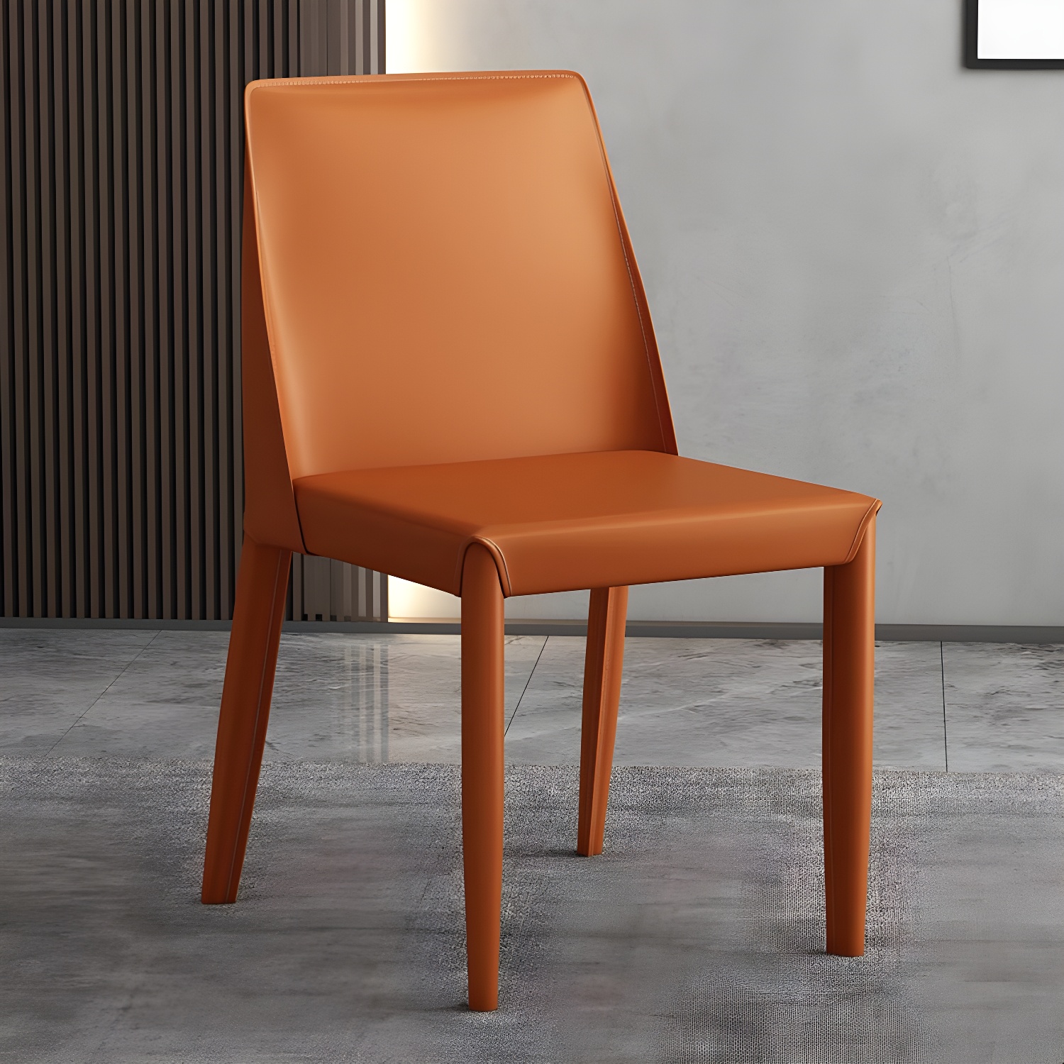 Modern Leather Dining Chair Parsons Furniture with Steel Legs in Matte Finish for Home - image 25