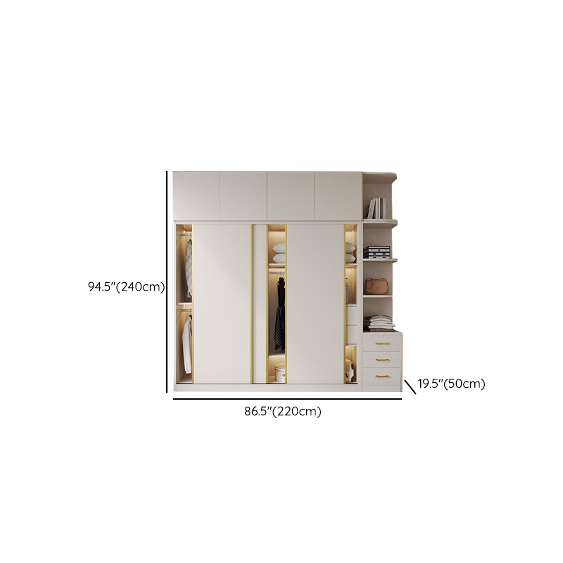 Attractive Modern White Wardrobe Armoire with Clothing Rod & Shelves - image 32