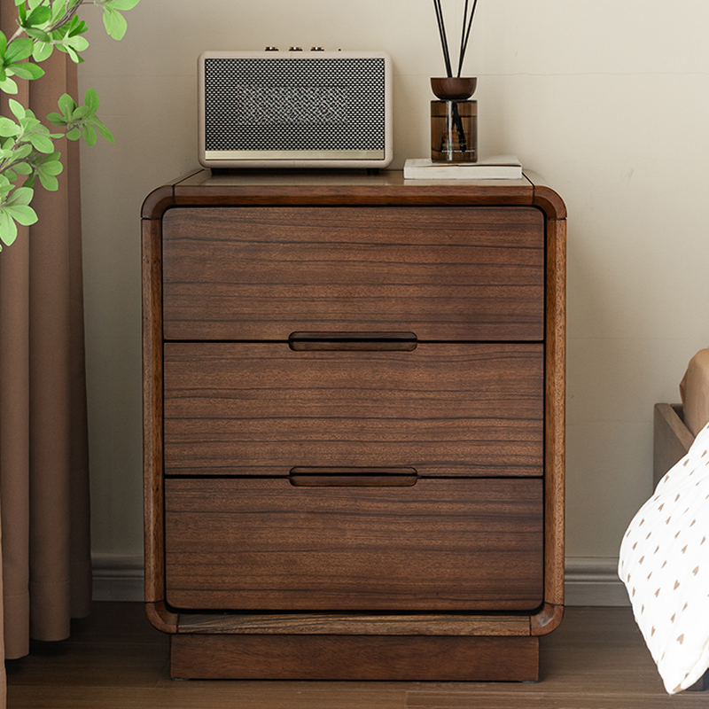 Cocoa Stylish Drawer Storage Nightstand with Walnut Countertop - image 3