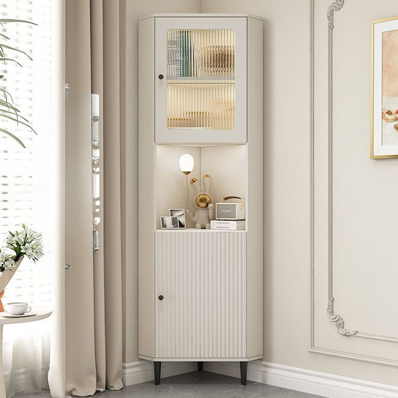 Grey/Beige Engineered Wood Utility Cabinet with Illuminating in a Modern Style - image 5