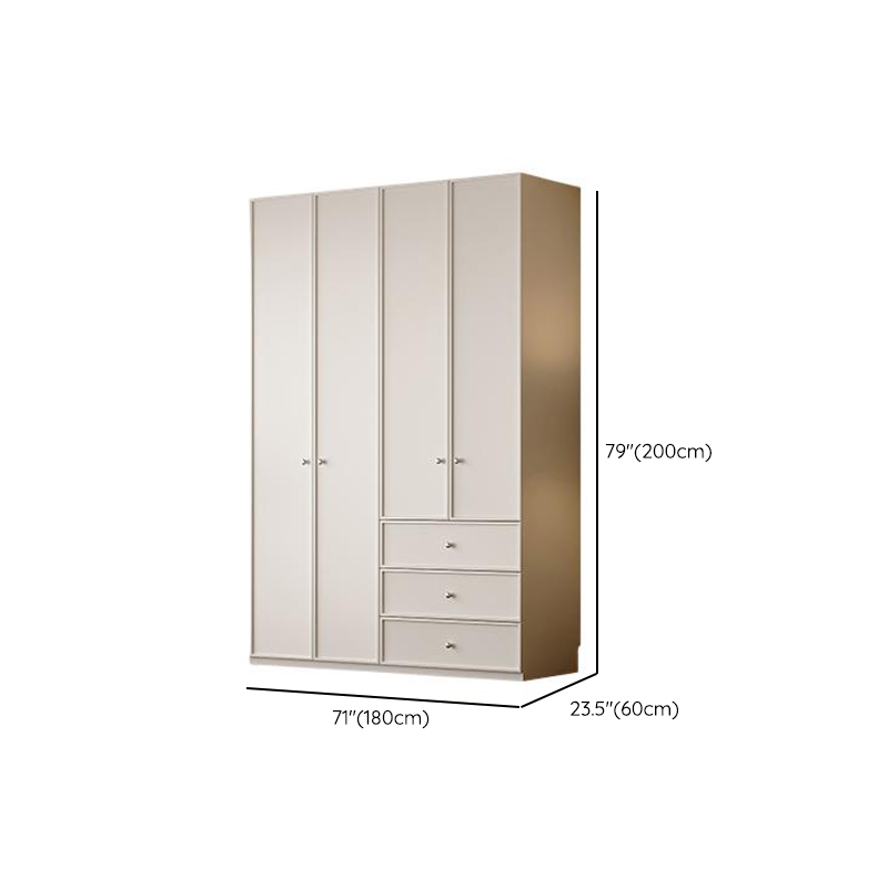 Chalk Modern Wooden Standalone Almirah with 3-Drawer/6-Drawer, Interior Shelves, and Hanging Rod - image 9