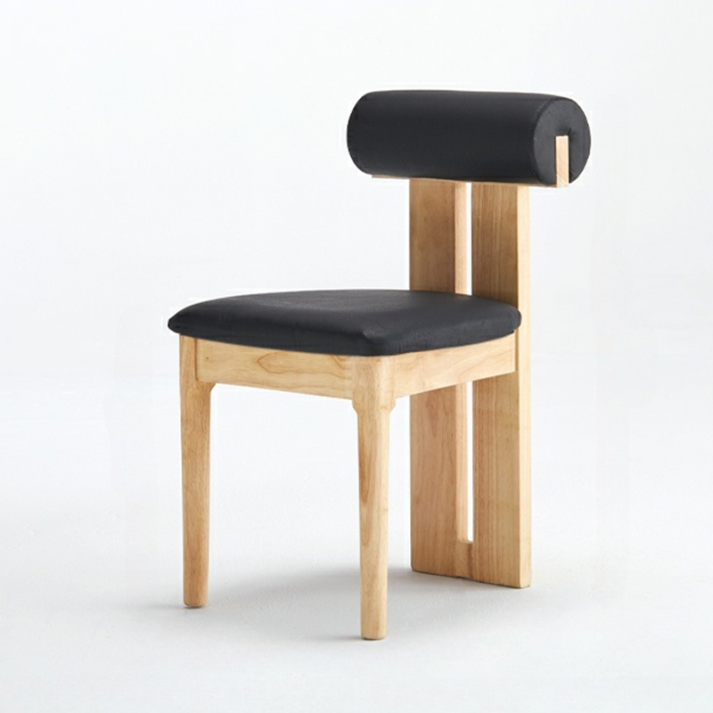 Stable Slat Back Upholstered/Faux Leather/Velour Armless Chair with Wood Legs in a Minimalist Style