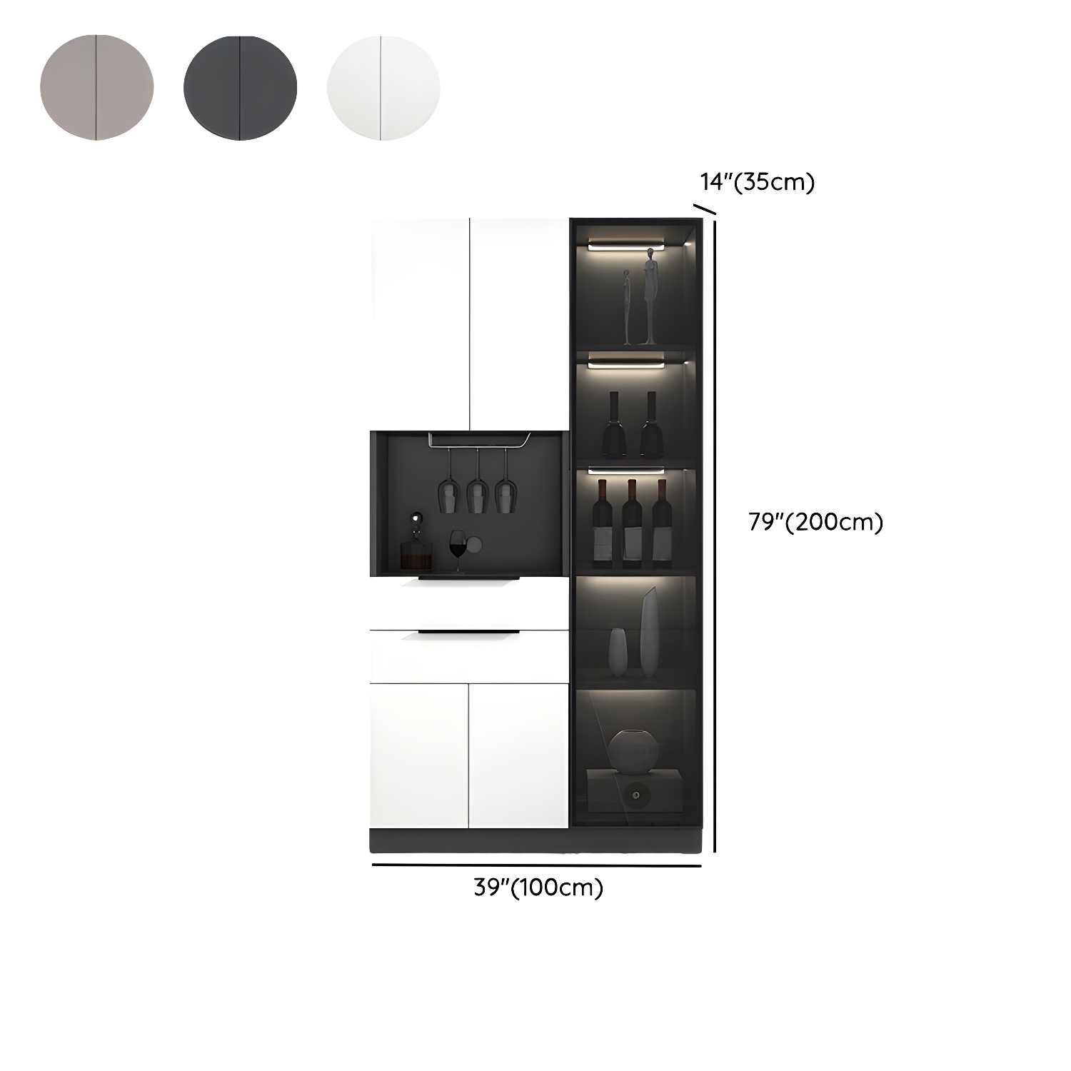 Luxurious Dark Wood Sideboard with Glass Doors and Elegant Stemware Rack - image 16