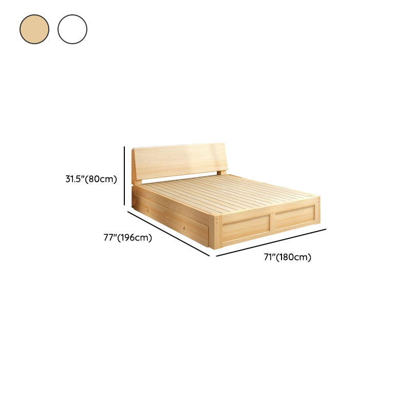 Casual Pine Wood Cabinet Bed/Pallet Bed Frame with 2 Drawers - image 26