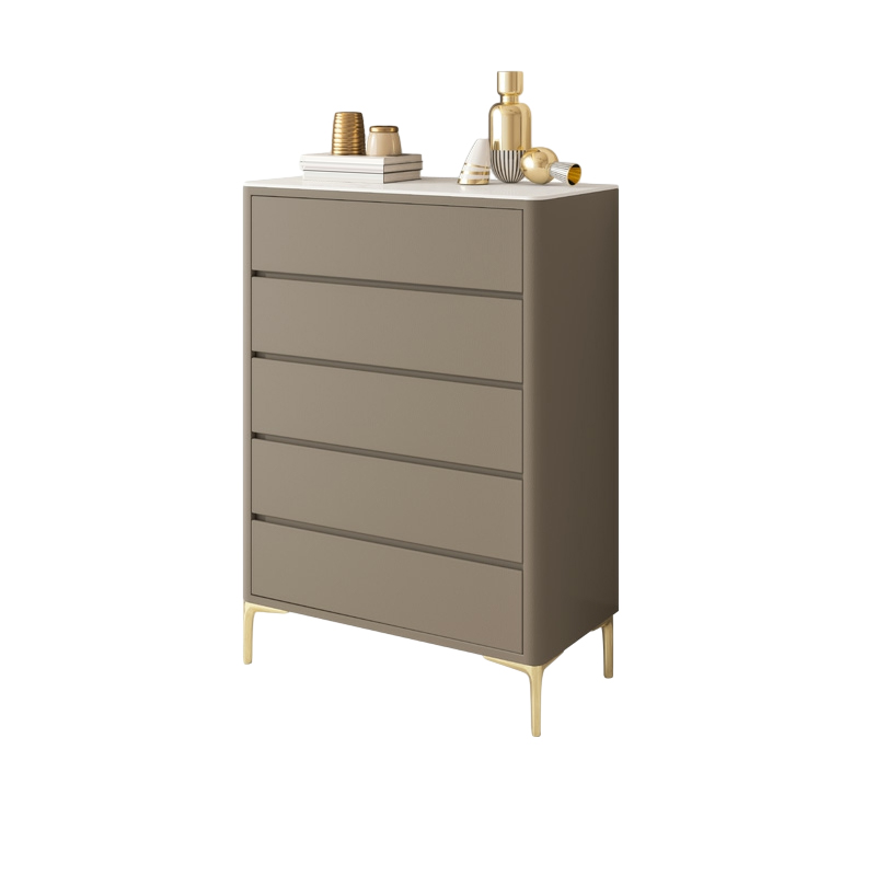 Glam Style Solid Wood Storage Chest with Stone Top and Soft-Close Drawers - image 5