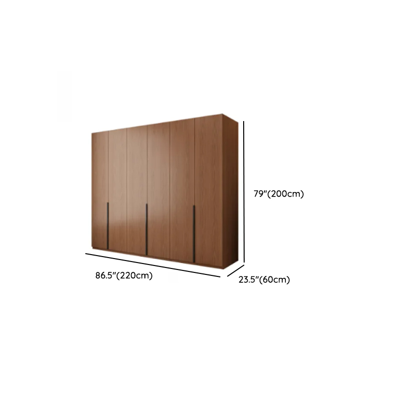Sepia Modish Laminate Wardrobe Closet with Interior Shelves and Clothing Rod - image 15