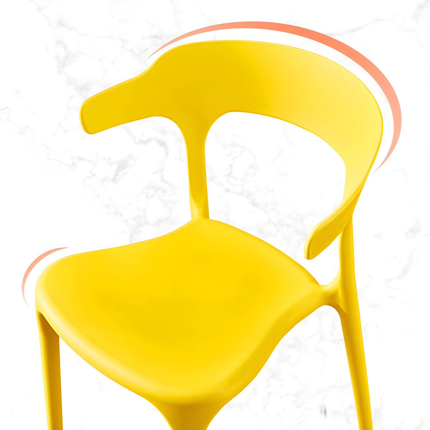 Home Modern Side Chair Stackable Open Back Plastic Dining Room Chair Set - image 15