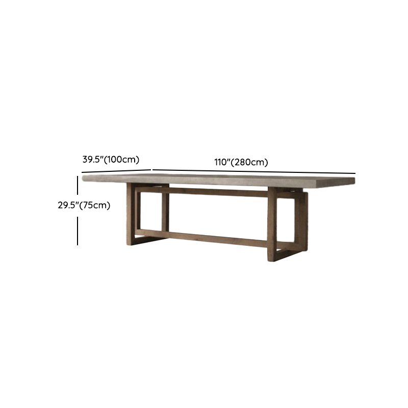 Rectangular Standard Table Height Fixed Dining Table in Wood Scoring for 8/for 6/4 People with a Wooden Tabletop in a Trendy Style - image 13
