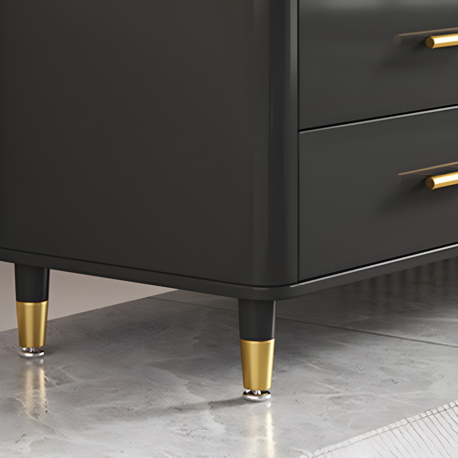 Stone Top Media Console Contemporary TV Media Stand with Metal Legs - image 10