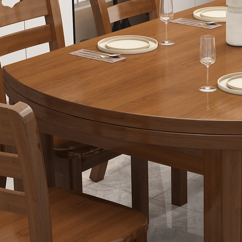 Oval Rubberwood Dining Table Set, Seats 6, Copper/Natural Finish - image 5