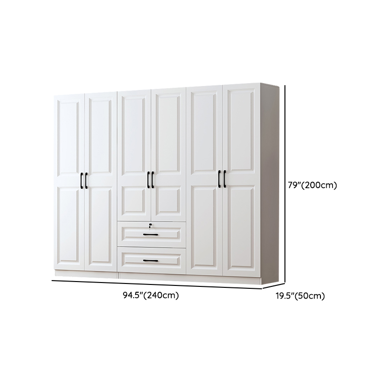 Sleek White Nordic Wooden Detached Almirah with Soft Close Drawers, Doors, and Clothing Rod - image 15