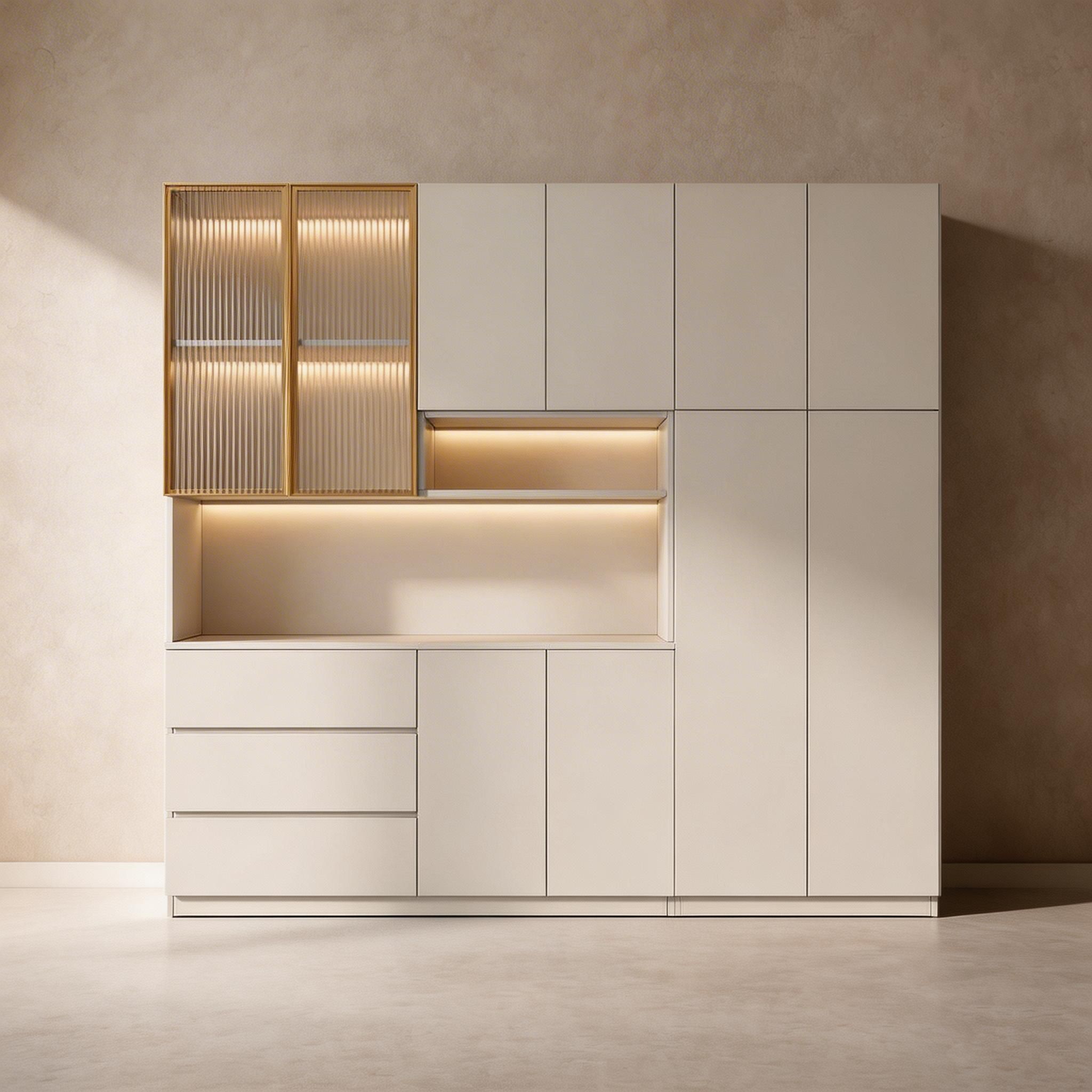 Trendy Sideboard with 3 Drawers, Cupboard, Wide/Standard/Narrow Sizes, 2/1 Shelves, Cabinets, and Glass-panel Door - image 35