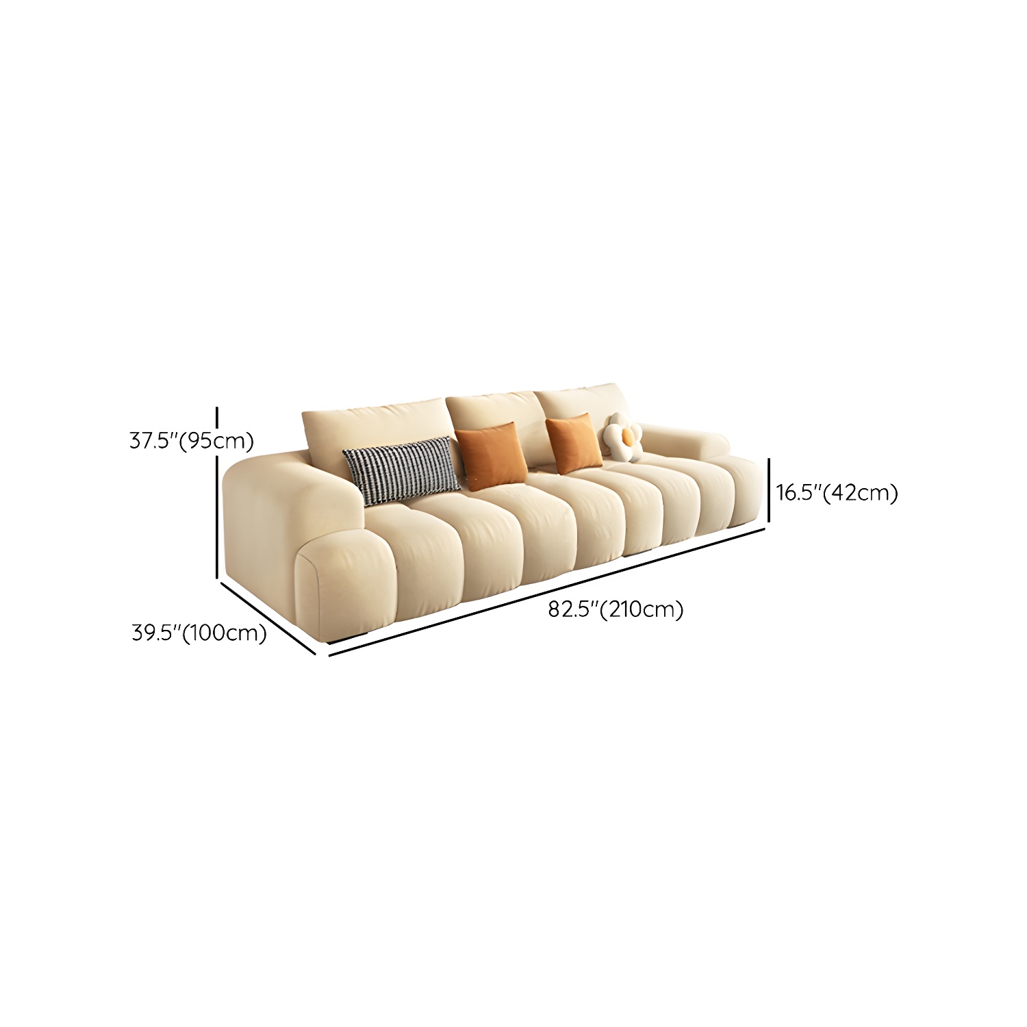 Modern Suede Sectional Sofa with Black Pine Wood Frame and Scratch Resistant Design - image 20
