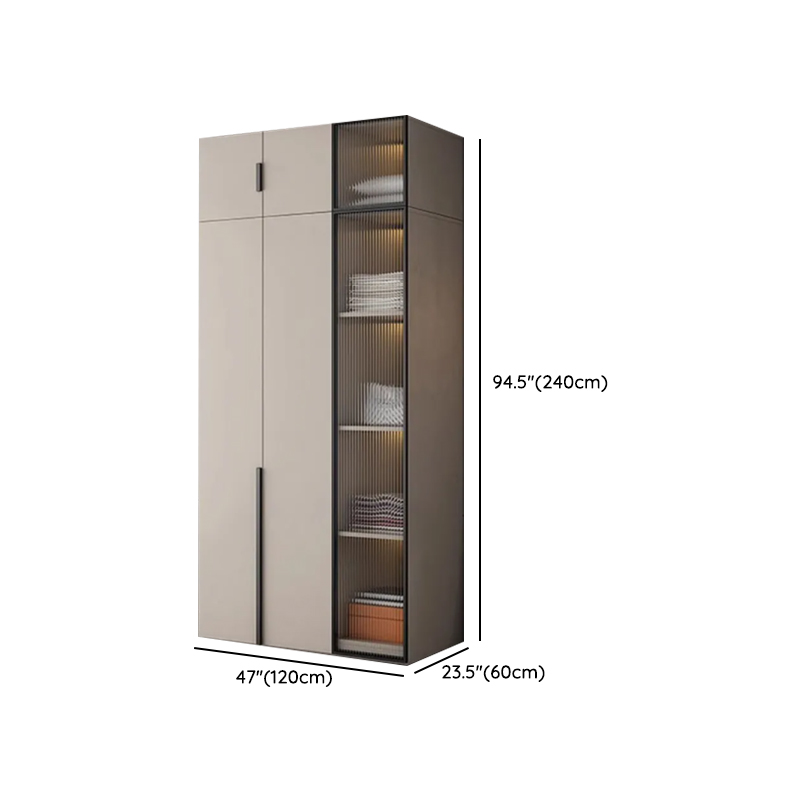 Light Gray Trendy Detached Armoire Cabinet with Soft Close Door, Interior Shelves, and Hanging Rod - image 22