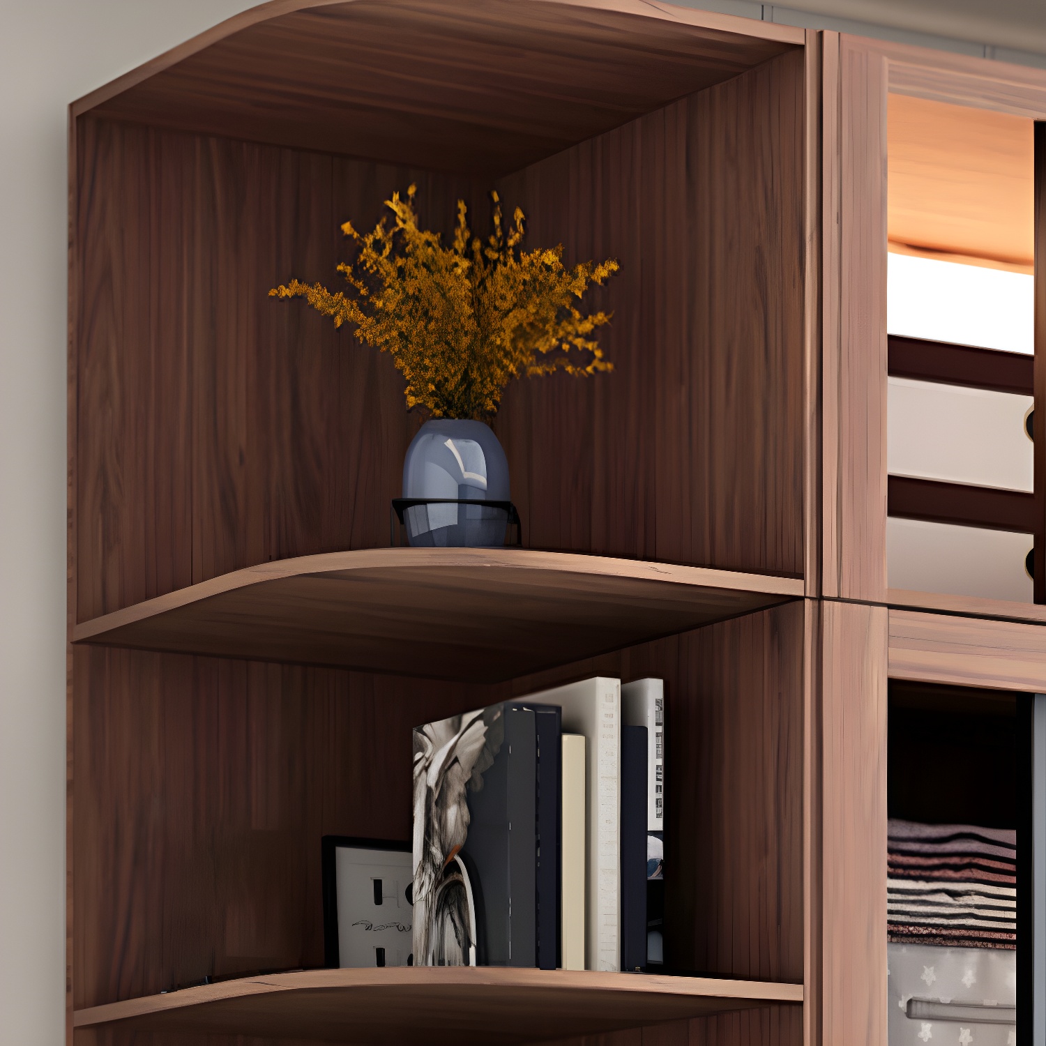 Brown Engineered Wood Wardrobe Armoire Modern Wardrobe Closet - image 7