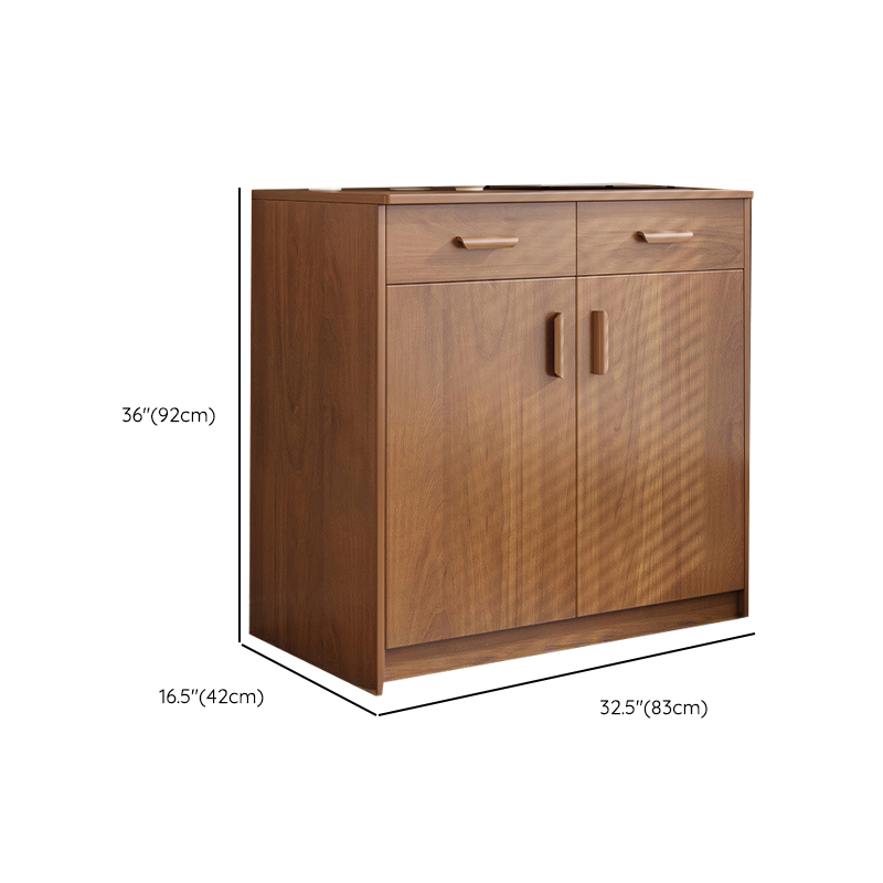 Modish Sideboard/Microwave Shelf Cabinet with Multiple Drawers, Narrow Size, 1 to 3 Shelves, Larder Storage, Timber Countertop, and Various Doors - image 14