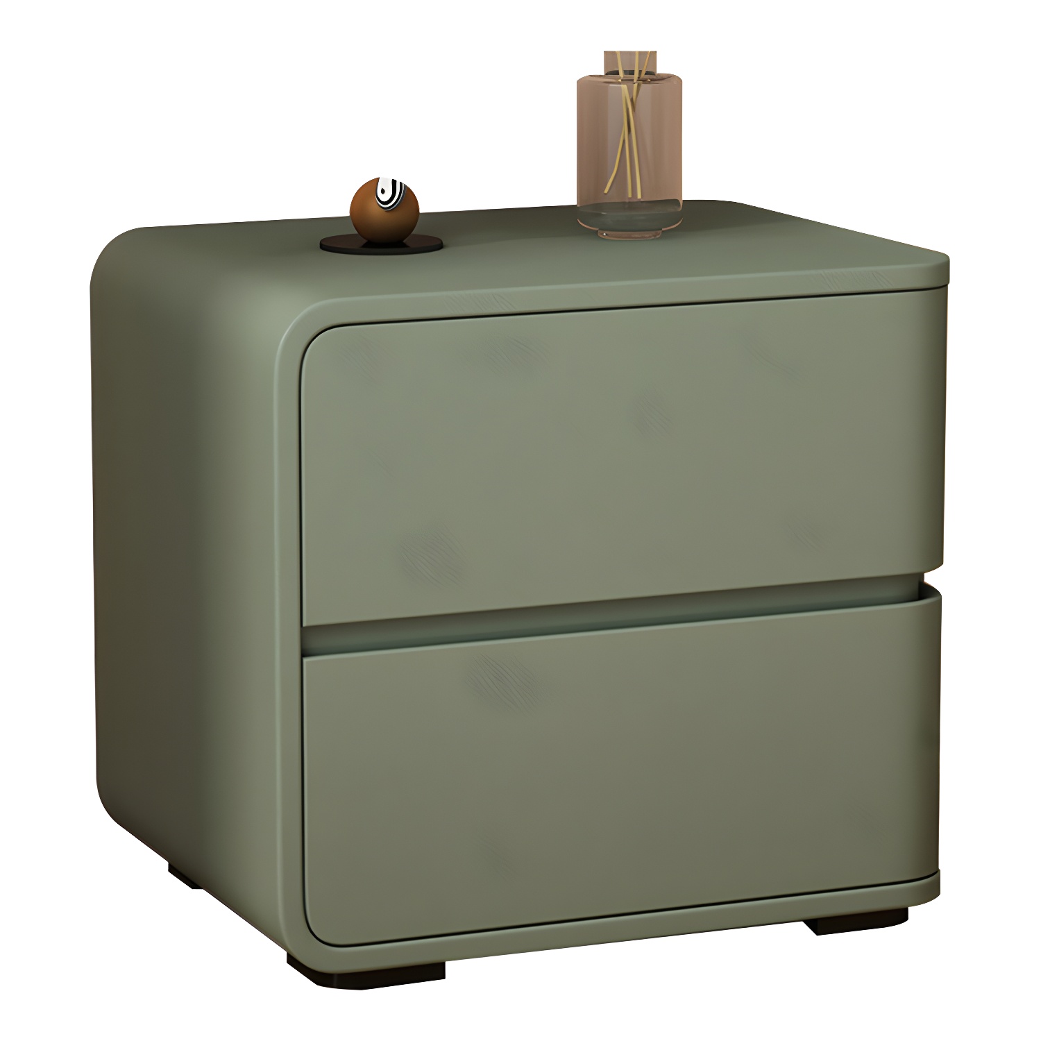 Contemporary Bed Nightstand Solid Wood Bedside Cabinet with 2 Drawers - image 22