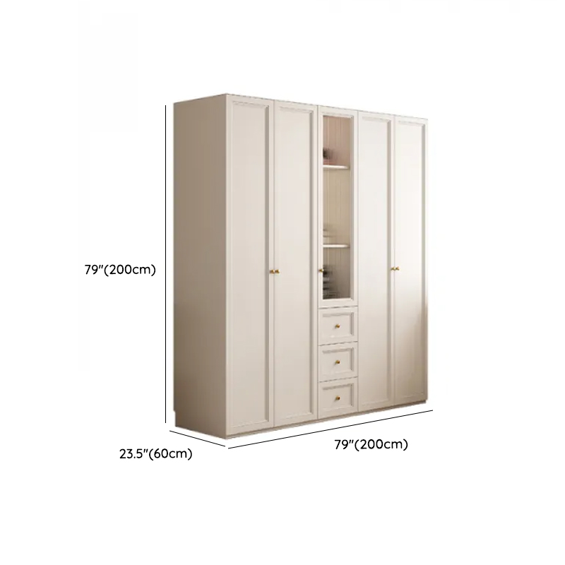 White Minimalist Laminate Wardrobe Closet with 3-Drawer, Soft Close Door, Interior Shelves, and Clothing Rod - image 20