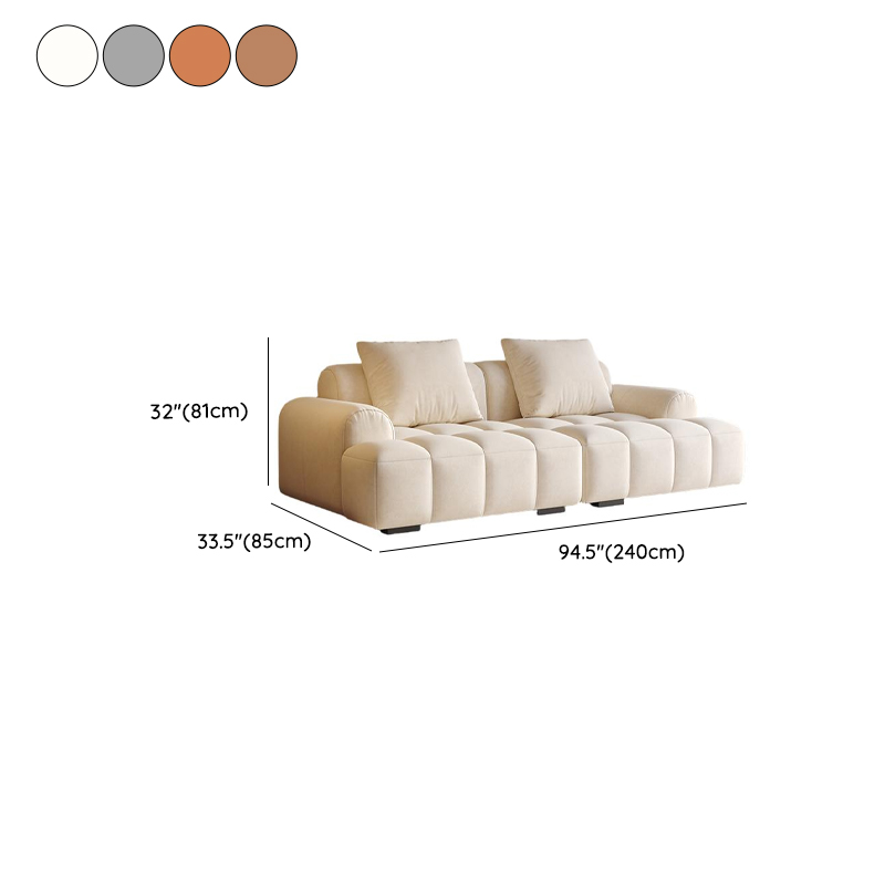 Modern Solid Color Tear Resistant Standard Sofa in Light Gray/Ivory/Citrus Color with 4-seater/Seats 5/3-seater and 2 Pillows - image 8