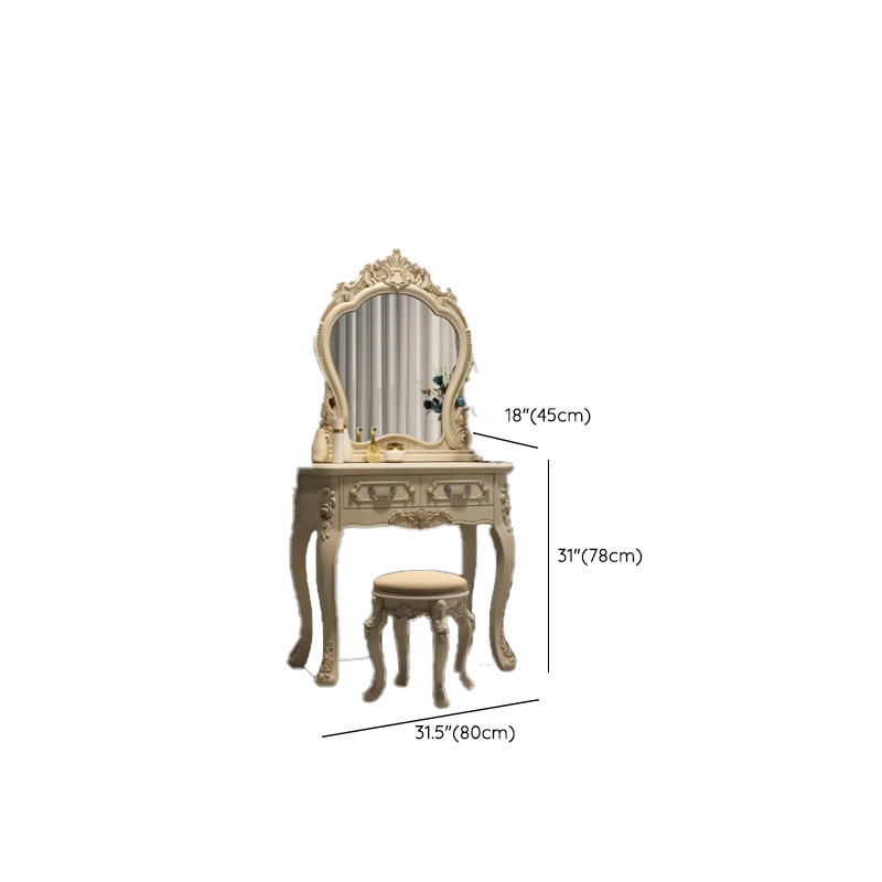 Standard/Small/Large Retro Cream Timber Vanity Set with Chair & Standing Mirror - image 12