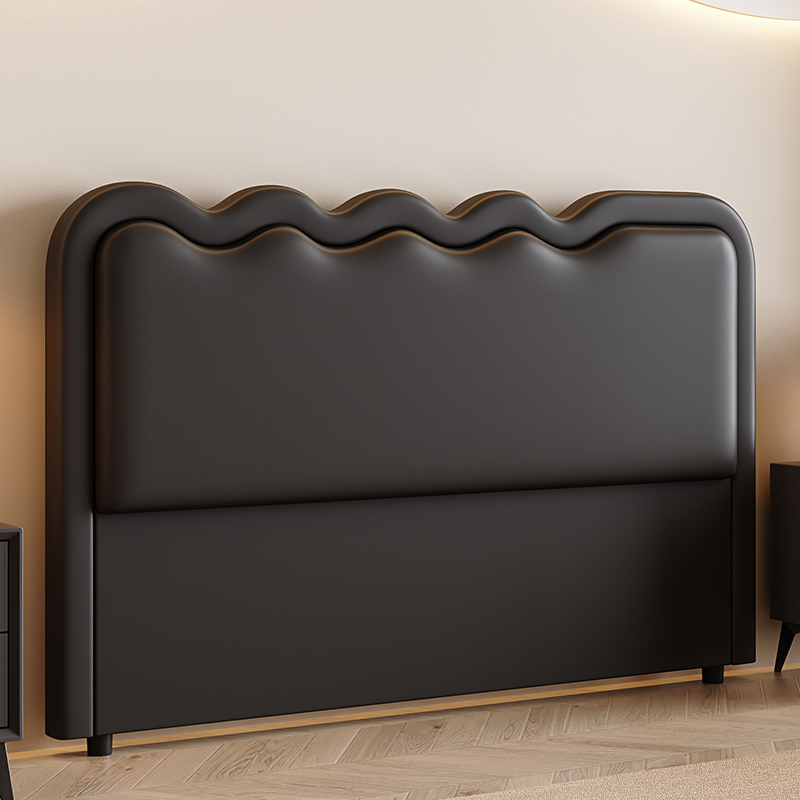 Modern Simple Style Panel Headboard in Natural Wood for California King/King/Queen Bed with No Distressing, Sponge Upholstery Fill, Free-standing Standard Installation, and Standard Height