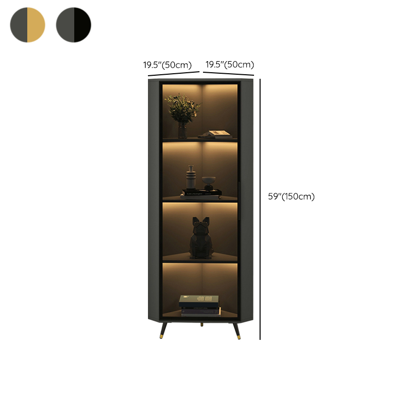 Golden Metal Corner Accent Cabinet with Glass Doors & Lighting Included - image 16