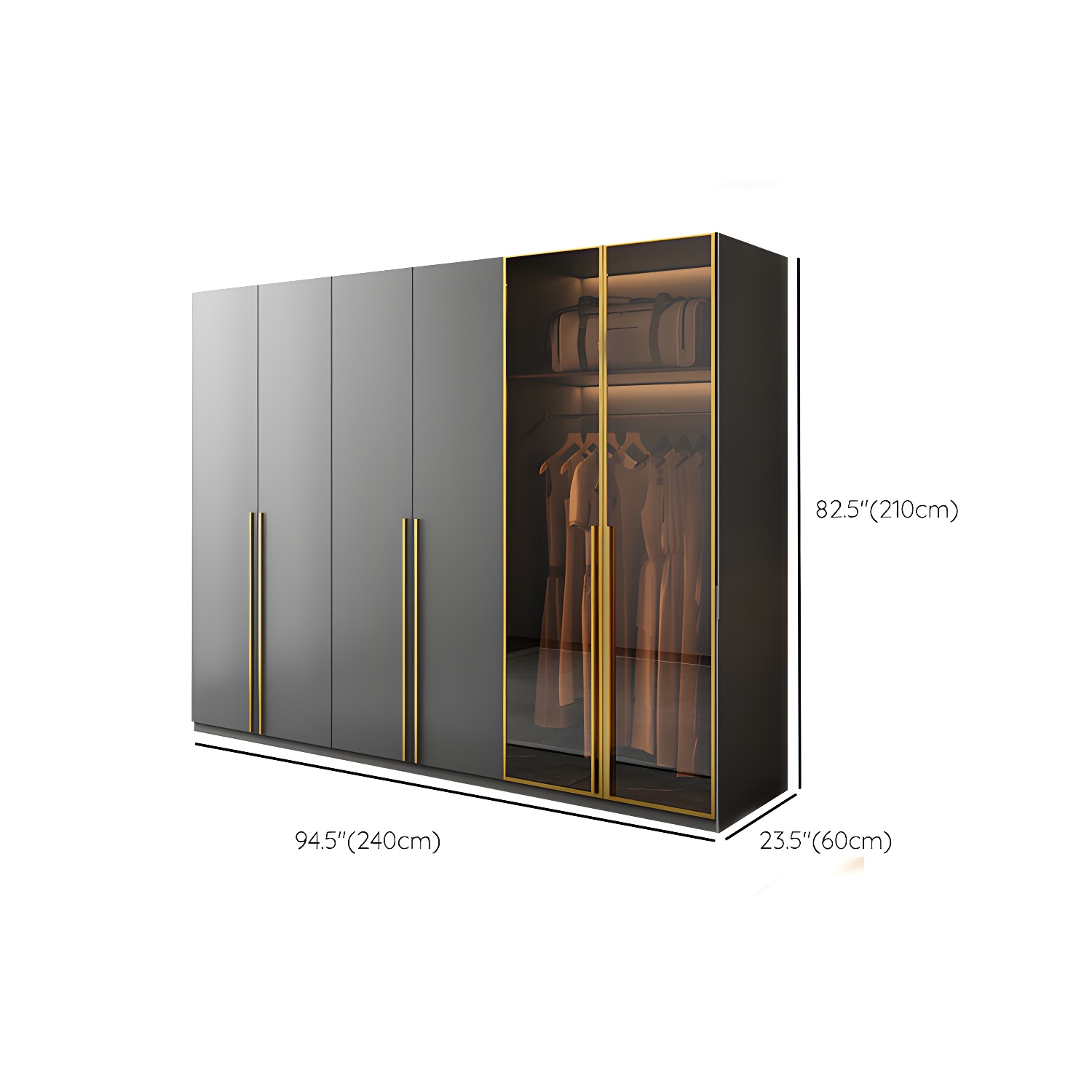 Modern Glass Wardrobe Wardrobe Armoire Wardrobe Cabinet for Home - image 15