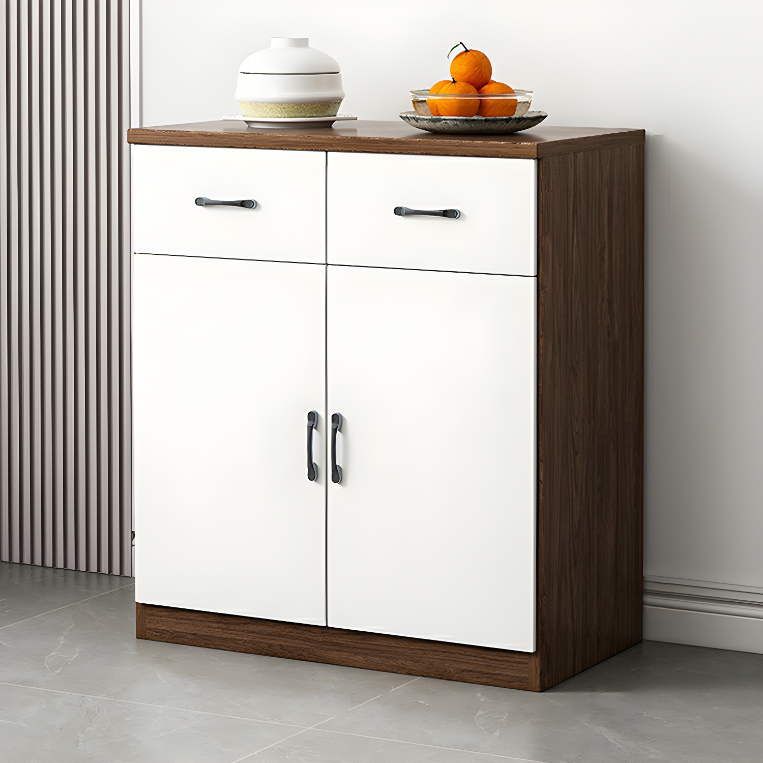 Modern Wood Sideboard Credenza with Drawers and Cabinets - Functional Storage Solution