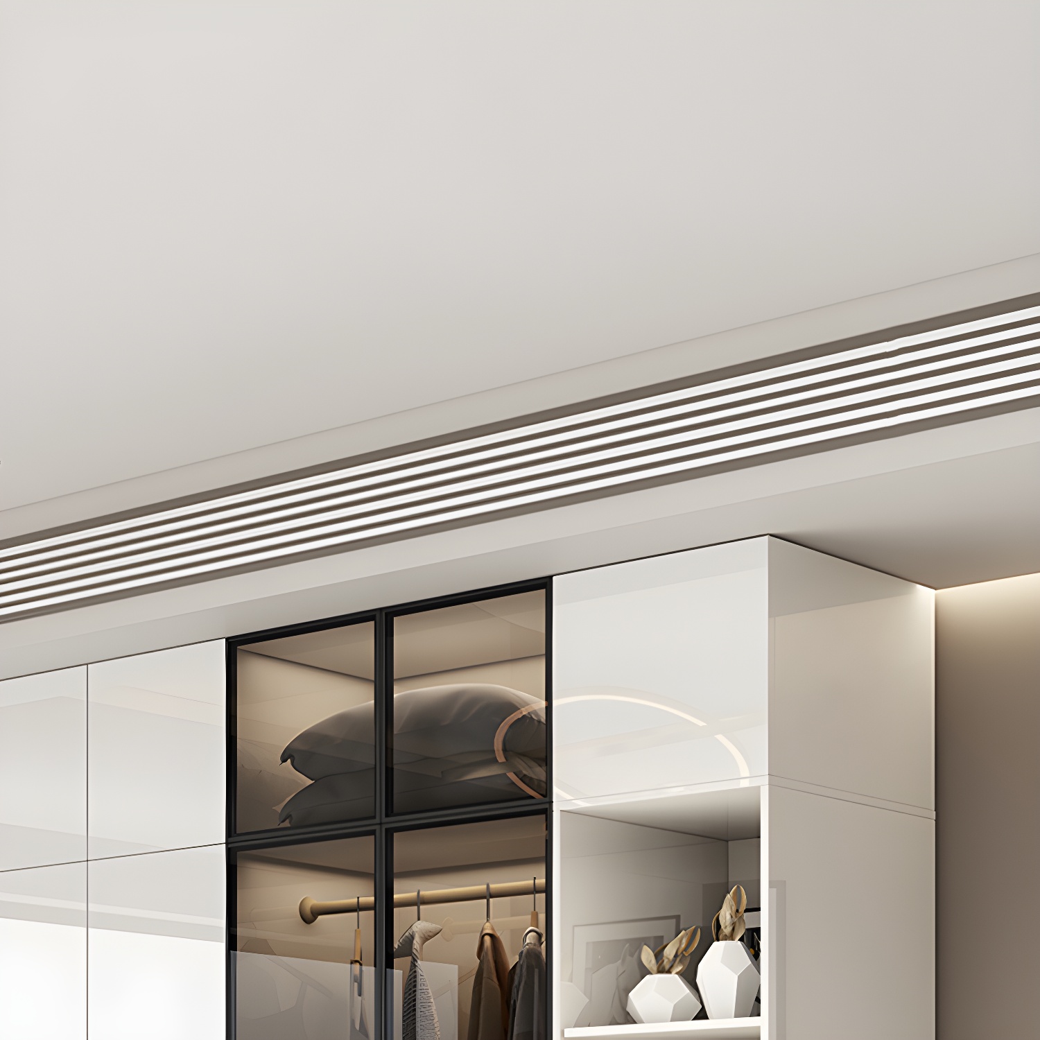 Sleek White Wood Wardrobe Armoire with Soft Close Drawers and Shelves - image 3
