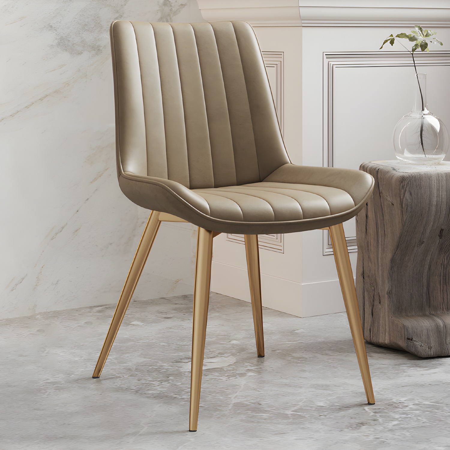Scandinavian Study Room Leather Side Chair Matte Finish Parsons Dining Chairs - image 16