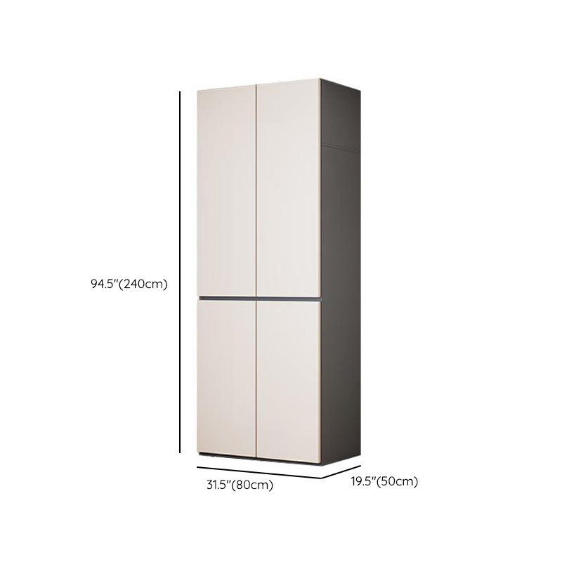 Dove Grey Minimalist Manufactured Wood Wardrobe Closet with 2 Drawers, Soft Close Door, Interior Shelves, and Clothing Rod - image 11