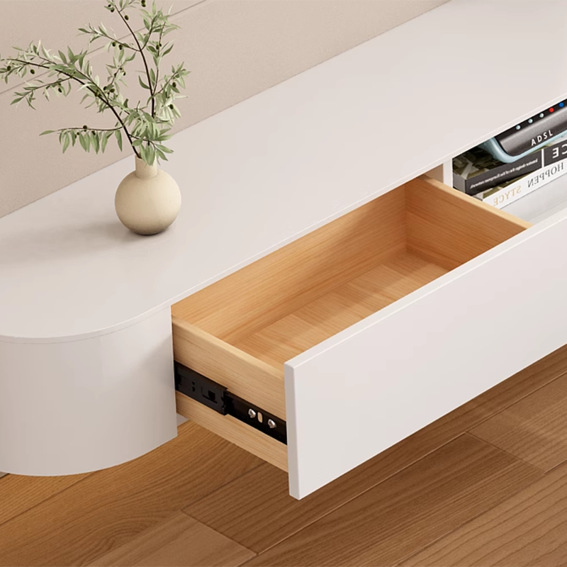 Contemporary Wall Mounted TV Stand with Door Living Room, Gray/White - image 8