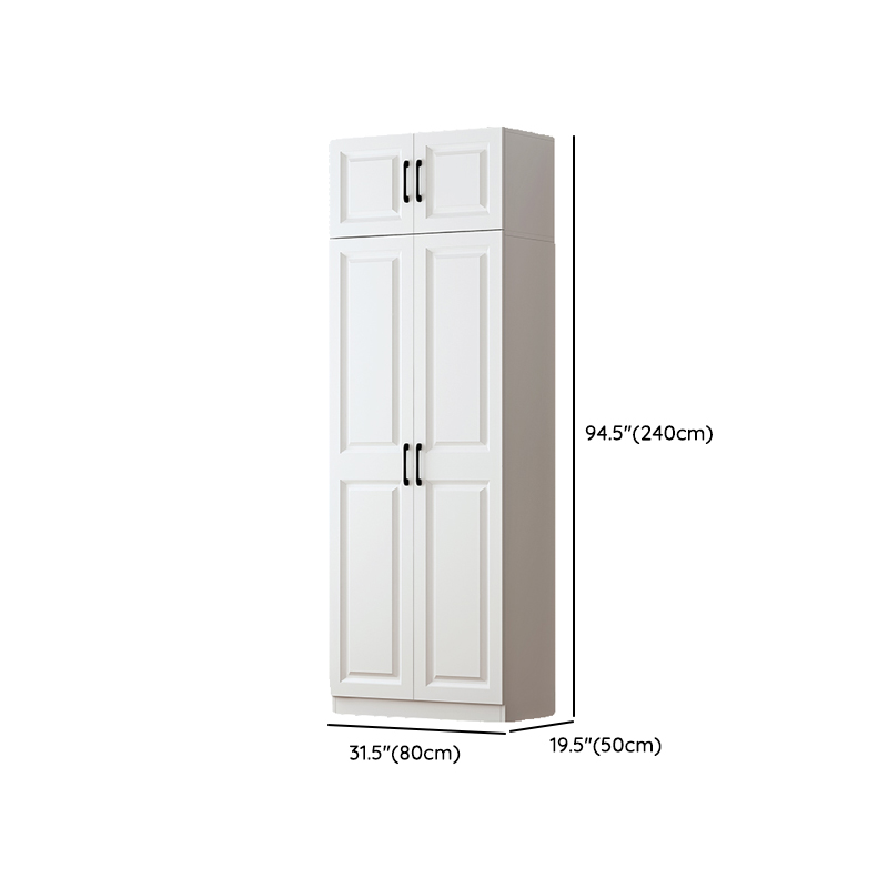 Sleek White Nordic Wooden Detached Almirah with Soft Close Drawers, Doors, and Clothing Rod - image 16