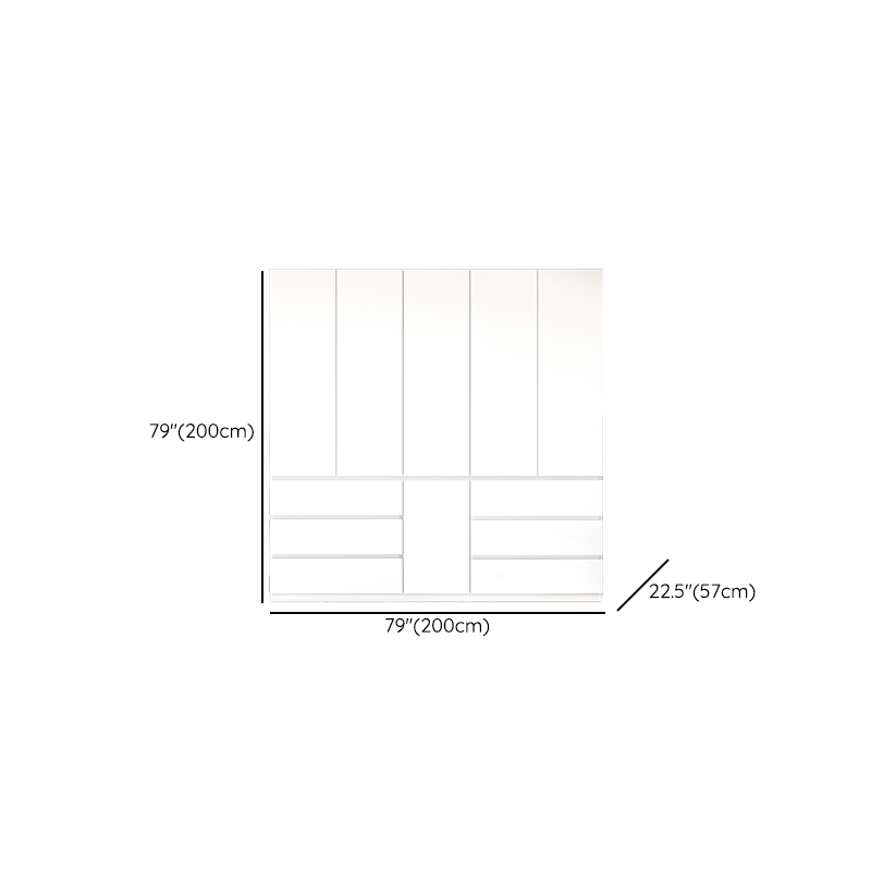 White Modish Steel Armoire Cabinet with Adaptable Shelf, Soft Close Drawer, Soft Close Door, and Clothing Rod - image 10