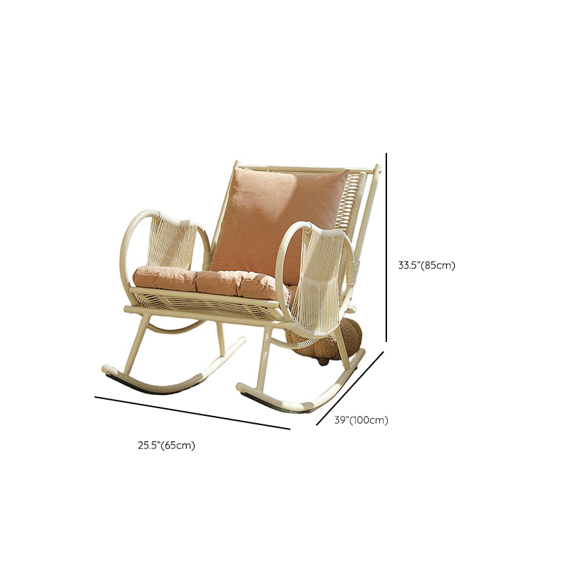 Art Deco Alloy Rocking Chair with Upholstered Track Arm - image 16
