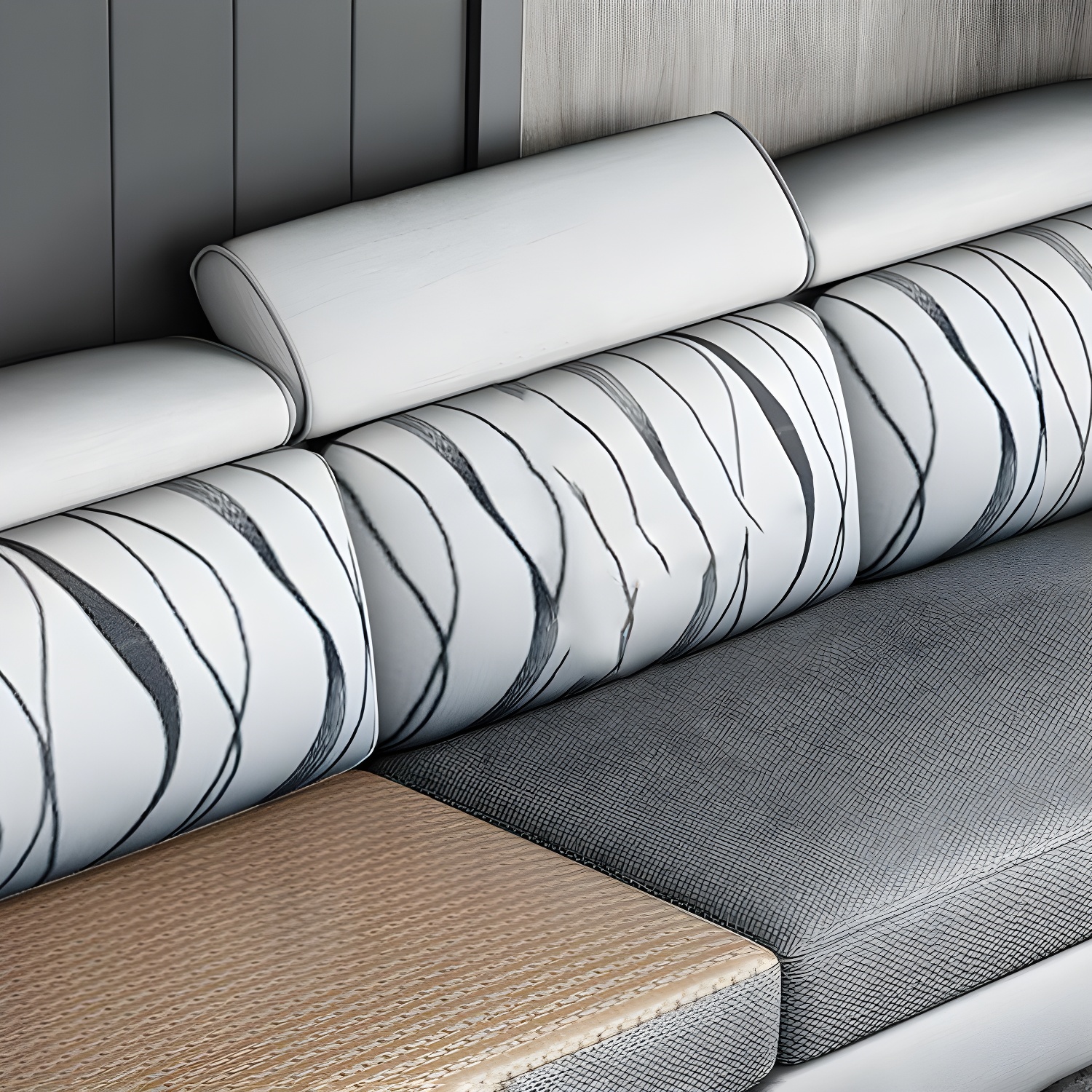 Modern L-Shape Reversible Wood Frame Sectional Sofa Chaise Set - image 20