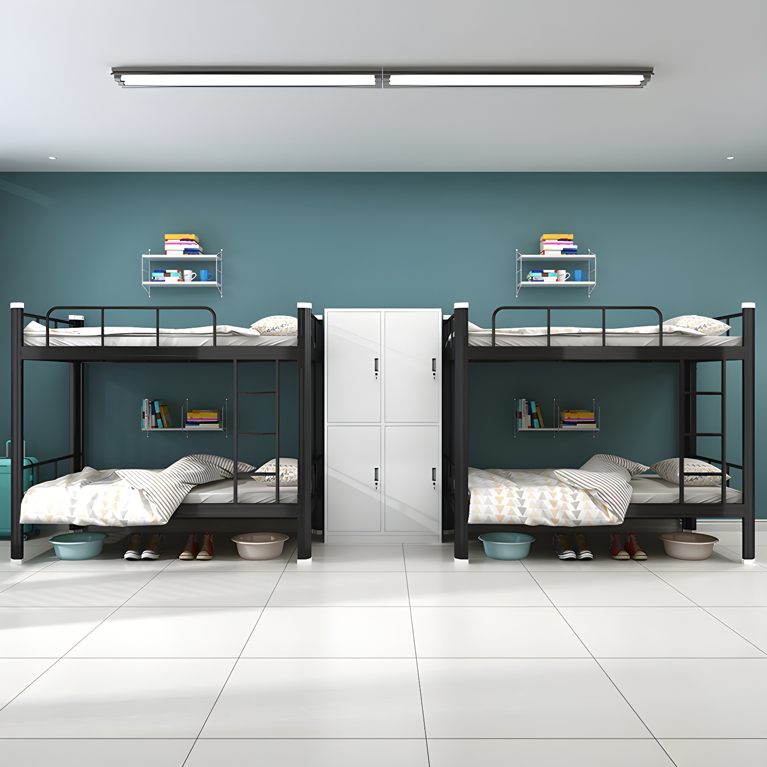 Modern Bunk Bed Dormitory Bedroom Metal Bed Frame with With Headboard and Footboard - image 14