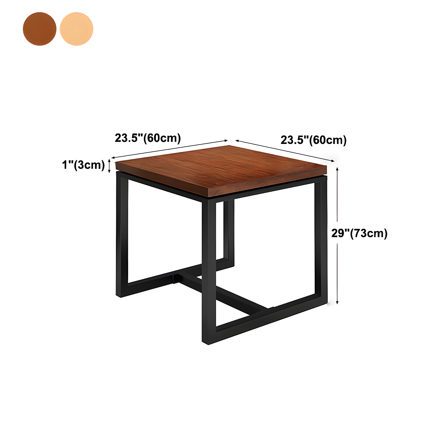 Solid Wood Top Dining Table Industrial Square Black Iron Trestle Base Table - image 13