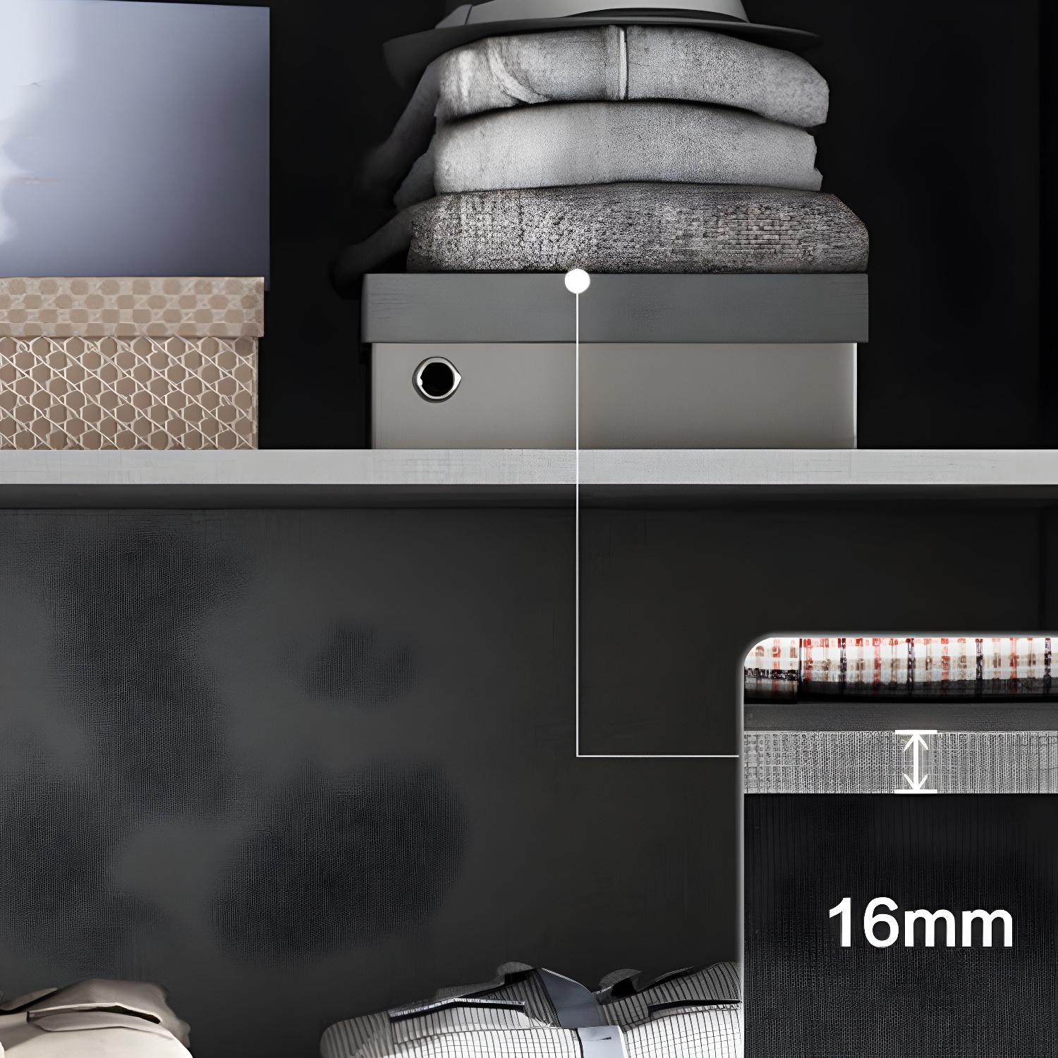 Engineered Wood Wardrobe Closet with Shelves Modern Wardrobe Cabinet for Home - image 4